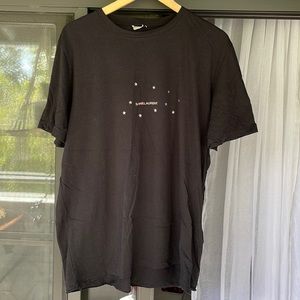 Saint Laurent T shirt. Signature logo with stars on front.